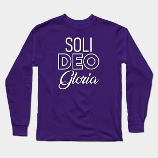 Soli Deo Gloria white text Long Sleeve T-Shirt